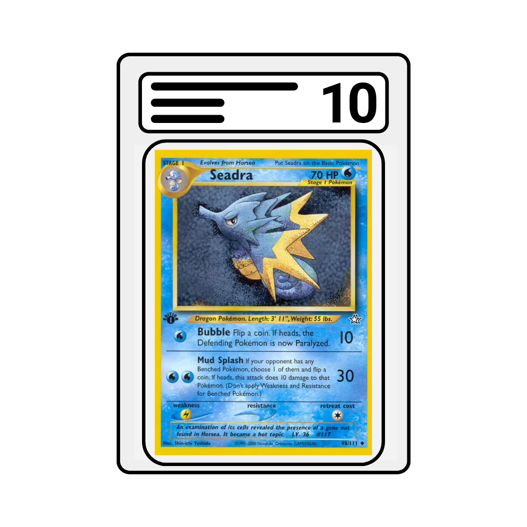 Graded Karte Pokemon Neo Genesis 1ST Edition Seadra 048