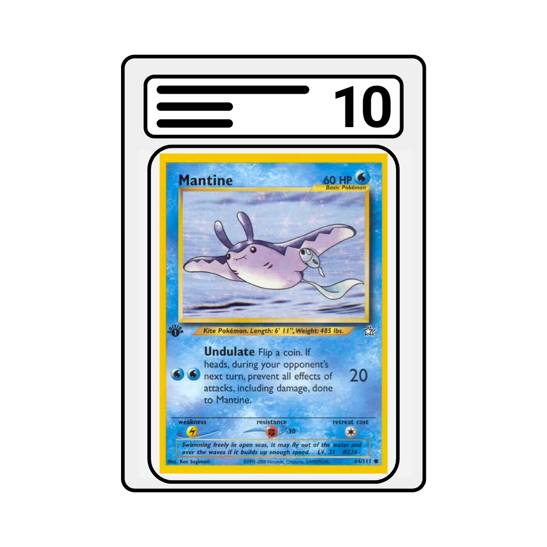 Graded Karte Pokemon Neo Genesis 1ST Edition Mantine 064