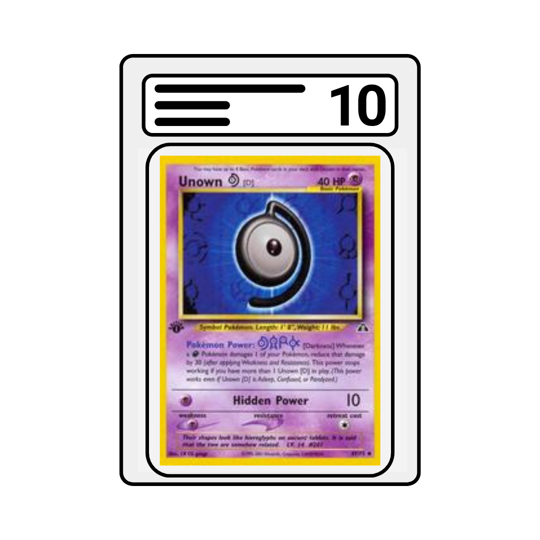 Graded Karte Pokemon Neo Discovery 1ST Edition Unown D 047