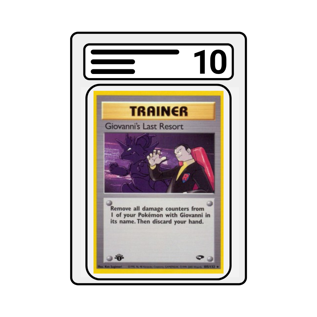 Graded Karte Pokemon Gym Challenge 1ST Edition Giovanni's Last Resort