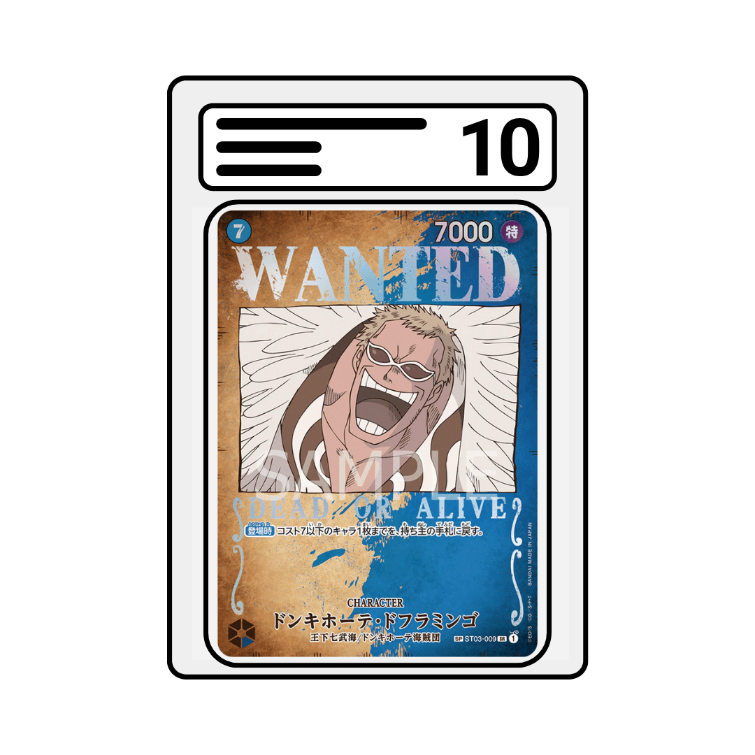 Gradet Karte One Piece OP03 009 Donquixote Doflamingo Wanted Alternate Art