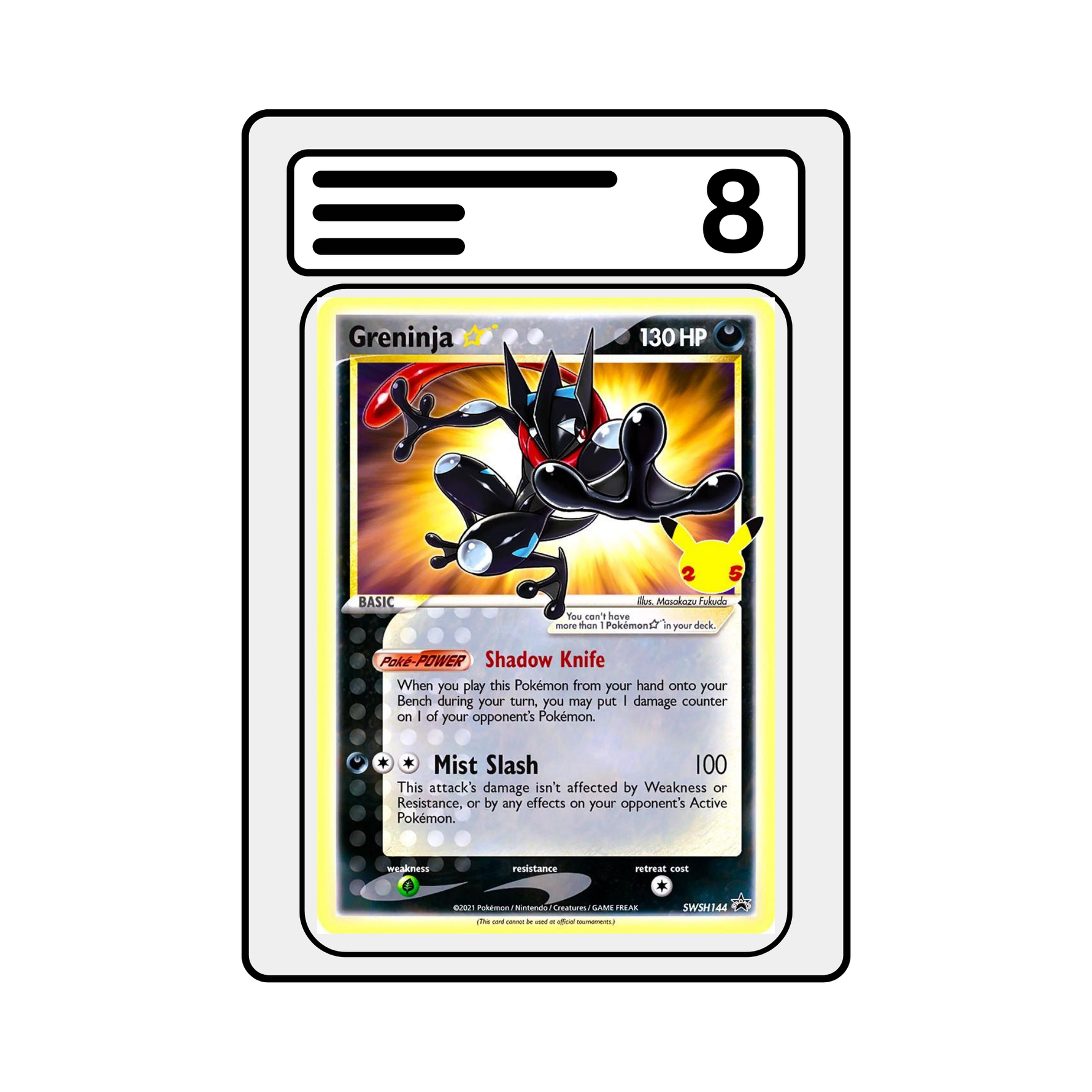 Graded Karte Pokemon SWSH Black Star Promo 144 Greninja [Gold Star]