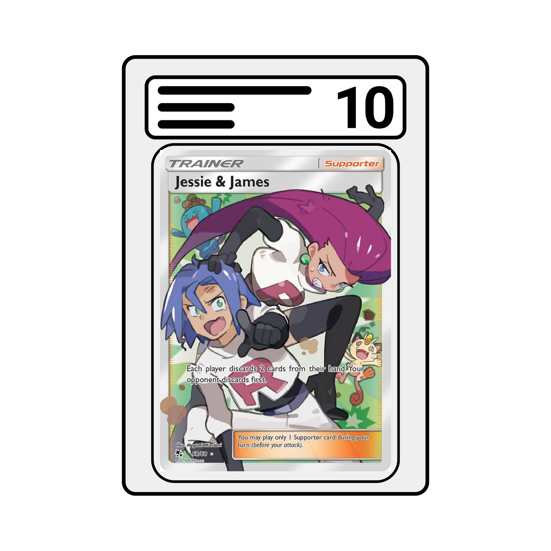 Graded Karte Pokemon Hidden Fates 068 Jessie & James