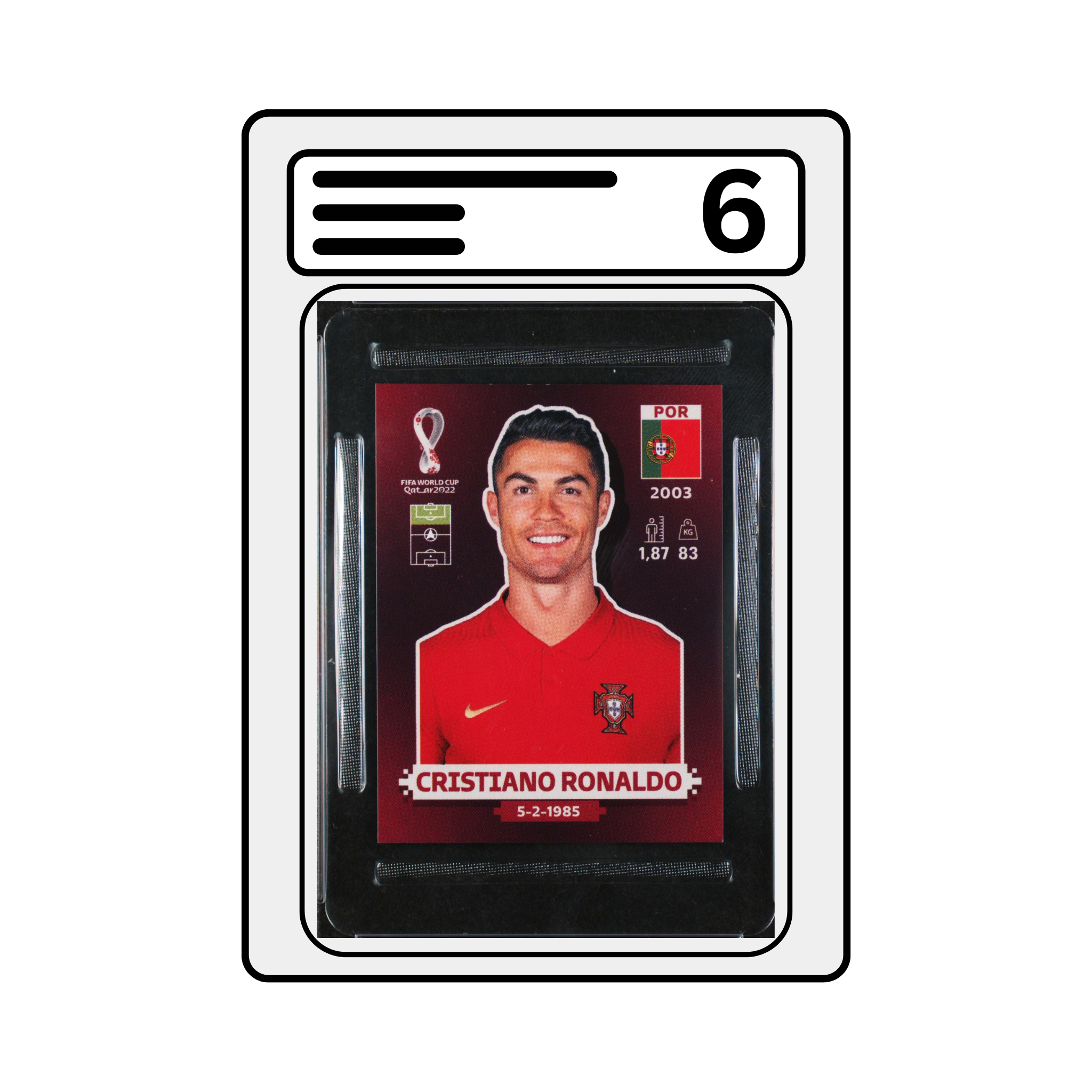 Graded Sticker 2022 Fifa Quatar POR18 Cristiano Ronaldo [Oryx Edition]
