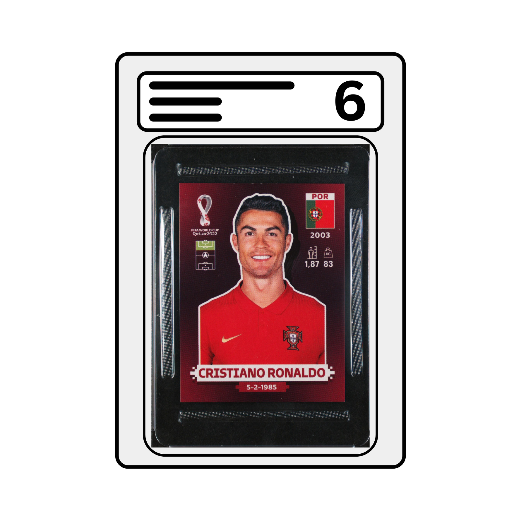 Graded Sticker 2022 Fifa Quatar POR18 Cristiano Ronaldo [Oryx Edition]