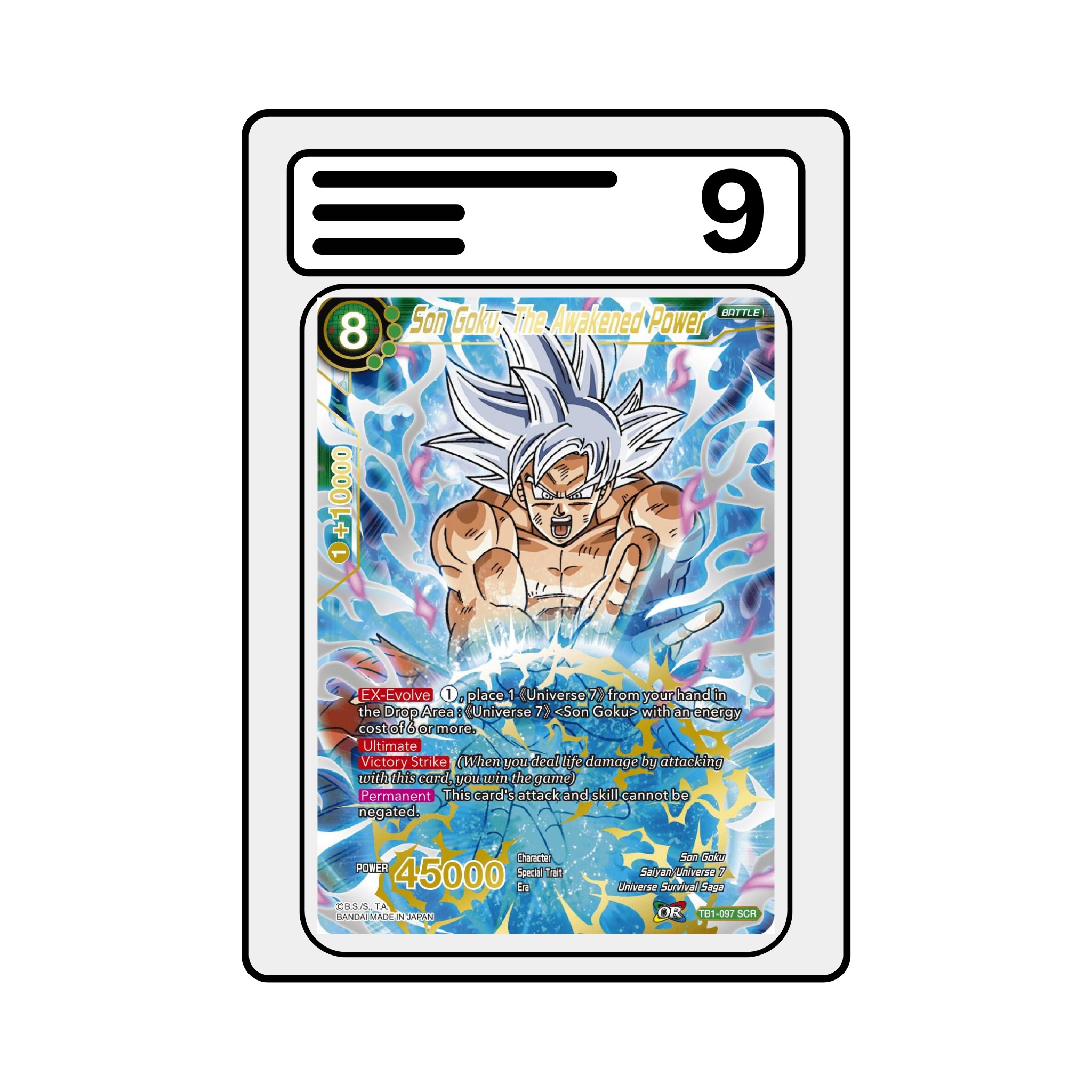 Gradet Karte Dragon Ball TB01 097 Son Goku The Awakened Power