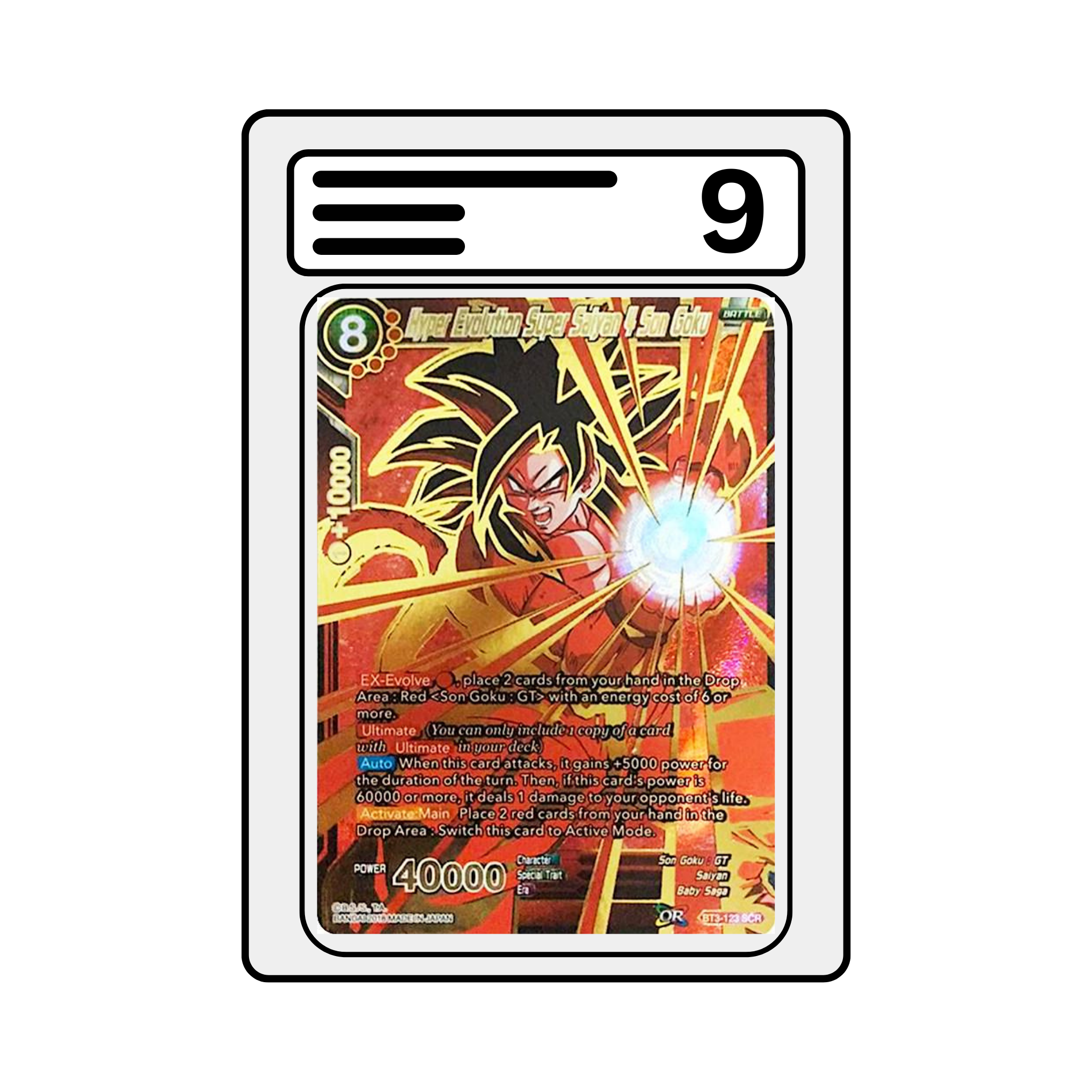Gradet Karte Dragon Ball BT02 123 Hyper Evolution Super Saiyan 4 Son Goku