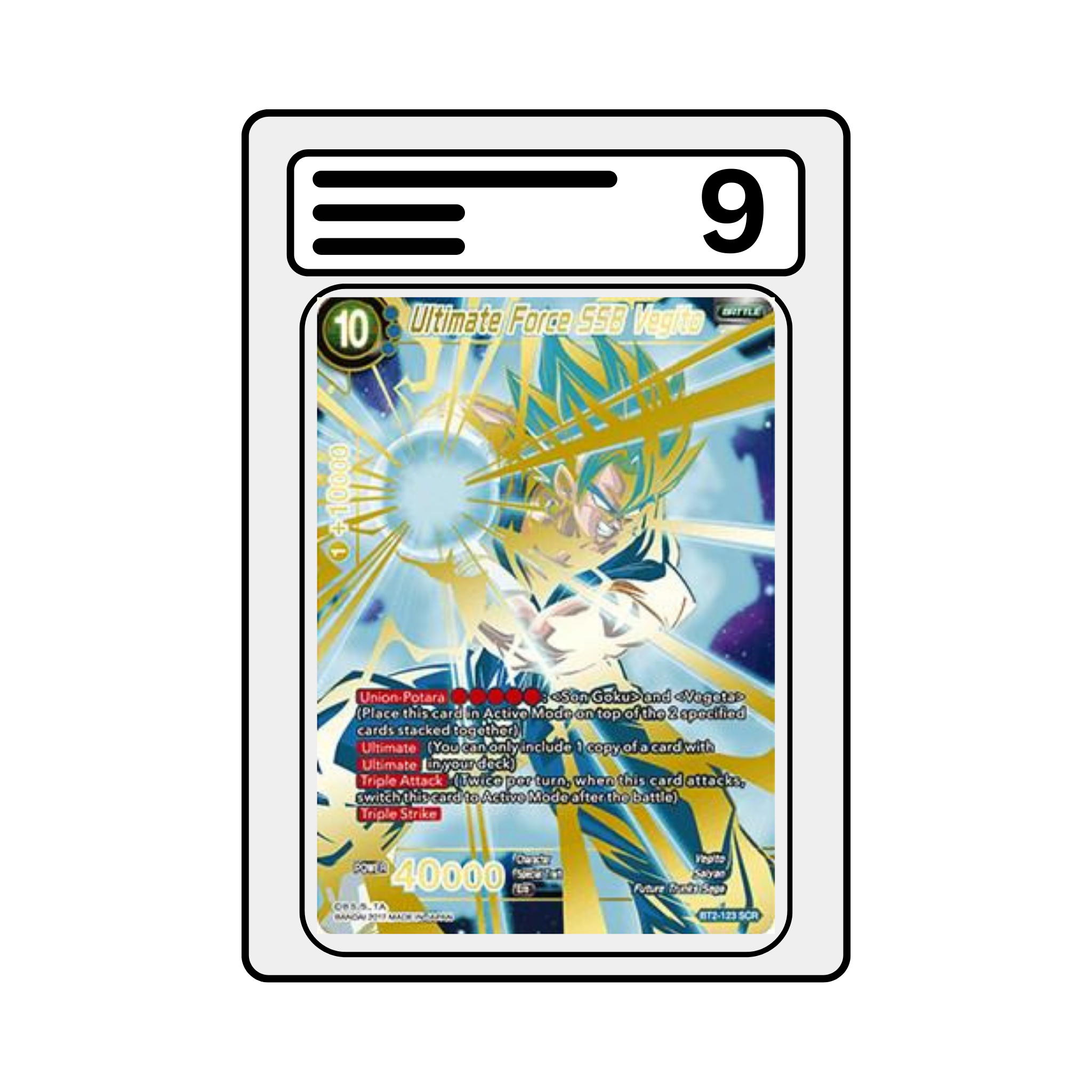 Gradet Karte Dragon Ball BT03 123 Ultimate Force SSB Vegito