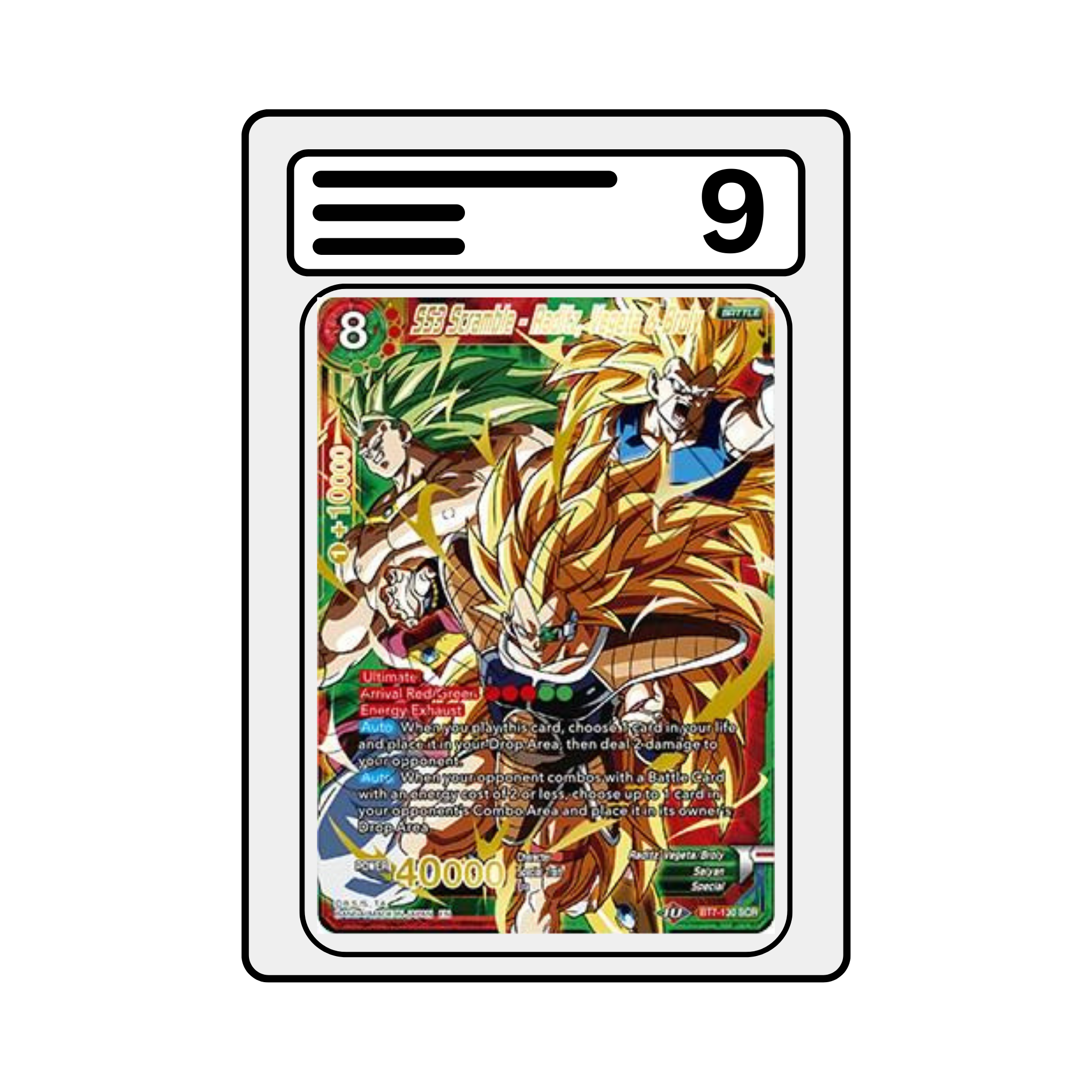 Gradet Karte Dragon Ball BT07 130 SS3 Scramble - Raditz, Vegeta & Broly