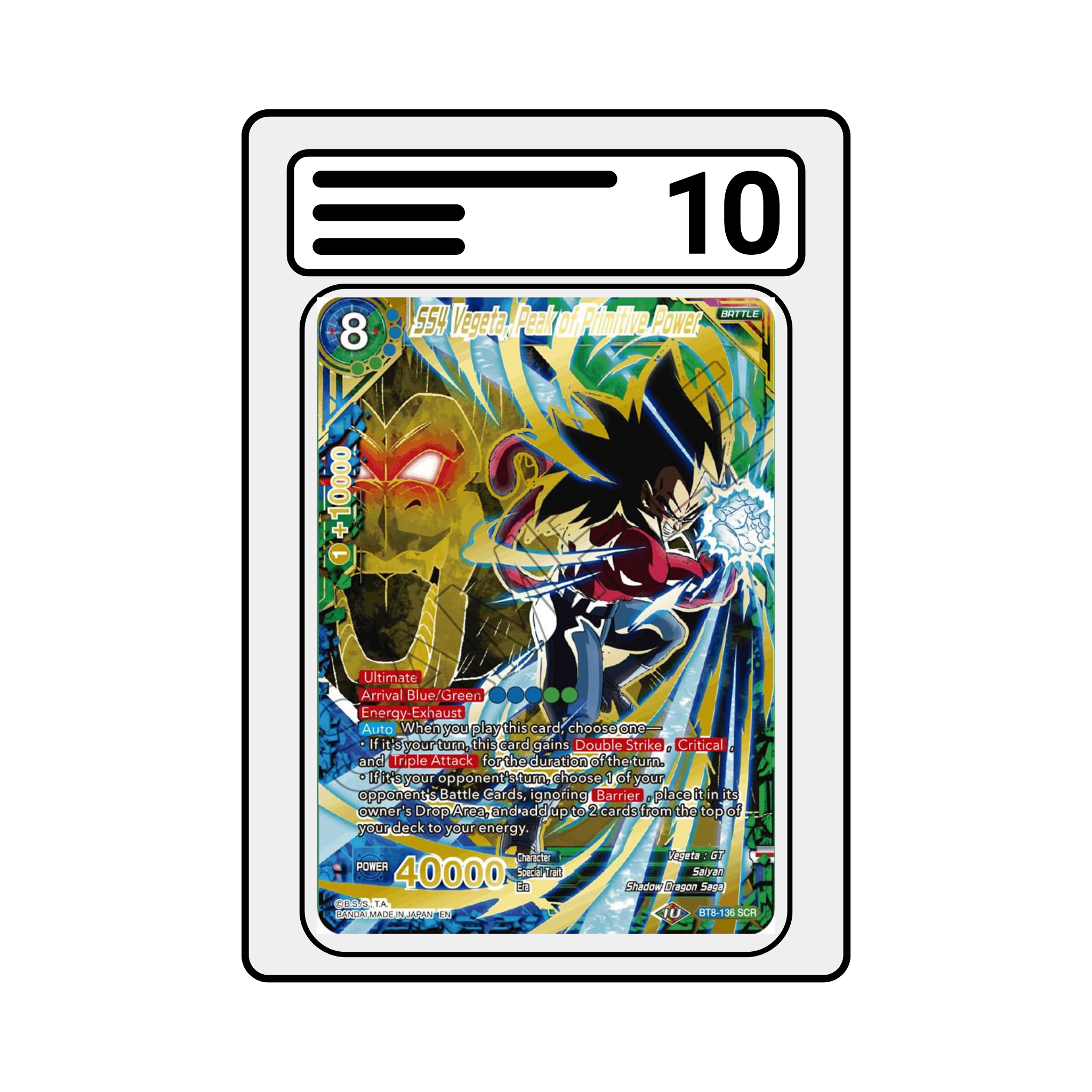 Gradet Karte Dragon Ball BT08 136 SS4 Vegeta, Peak of Primitive Power