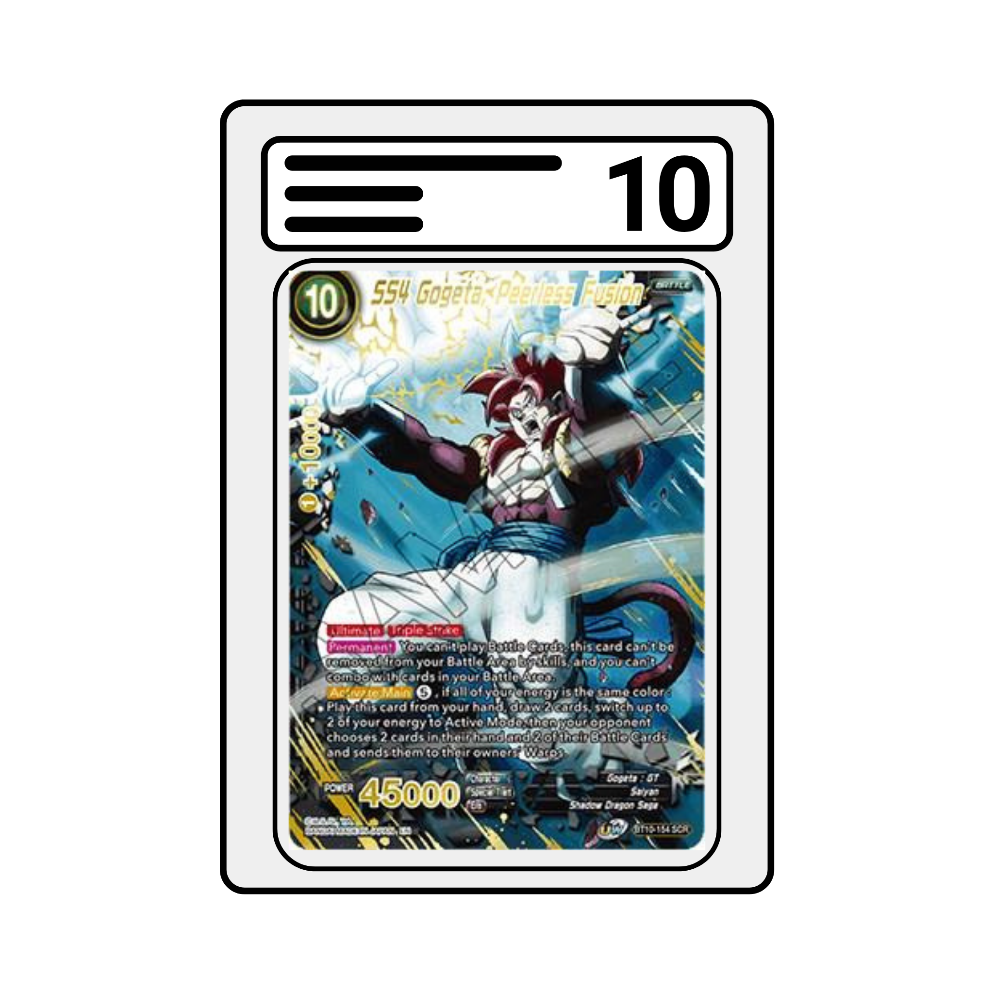Gradet Karte Dragon Ball BT10 154 SS4 Gogeta, Peerless Fusion