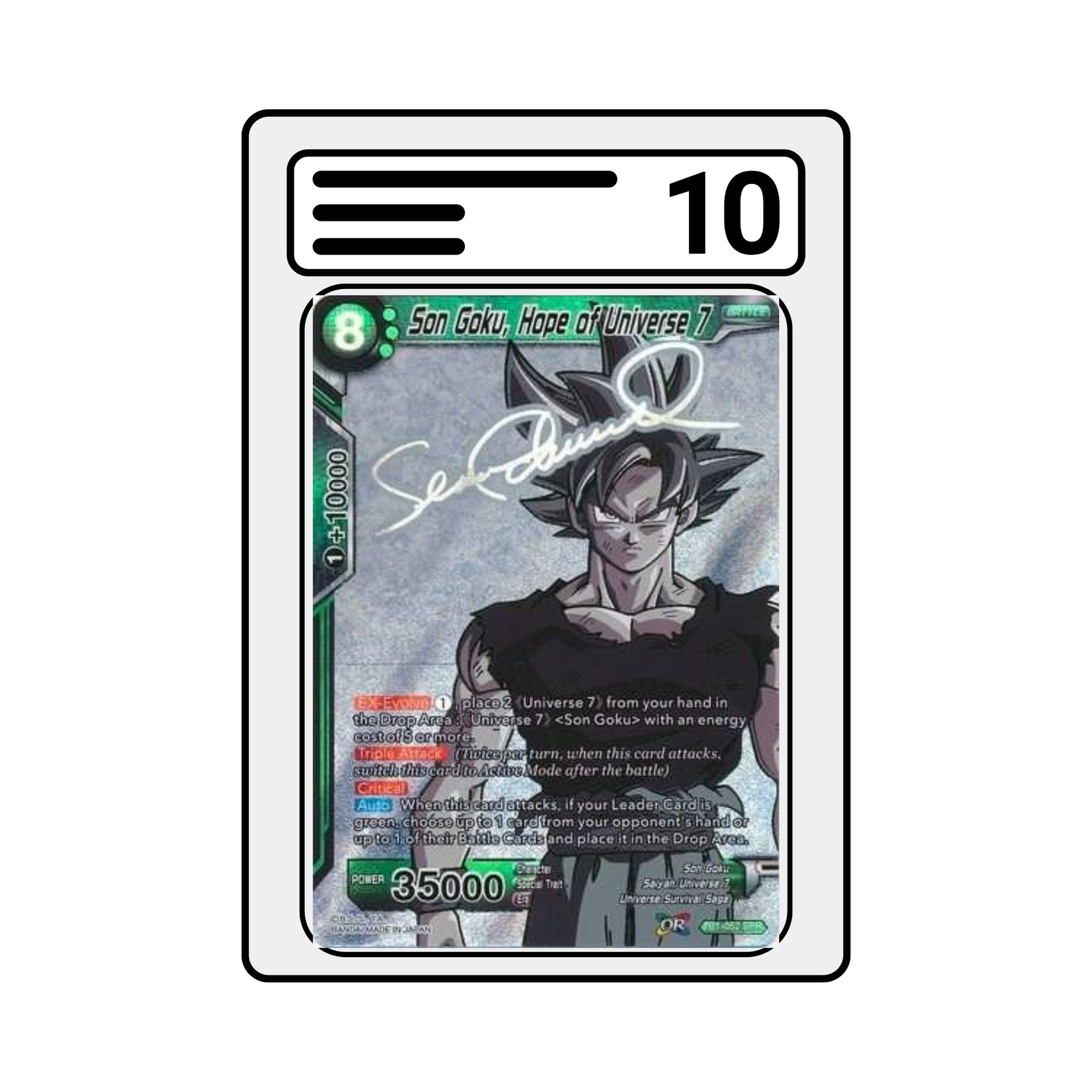 Gradet Karte Dragon Ball TB01 052 Son Goku, Hope of Universe 7 [SPR]