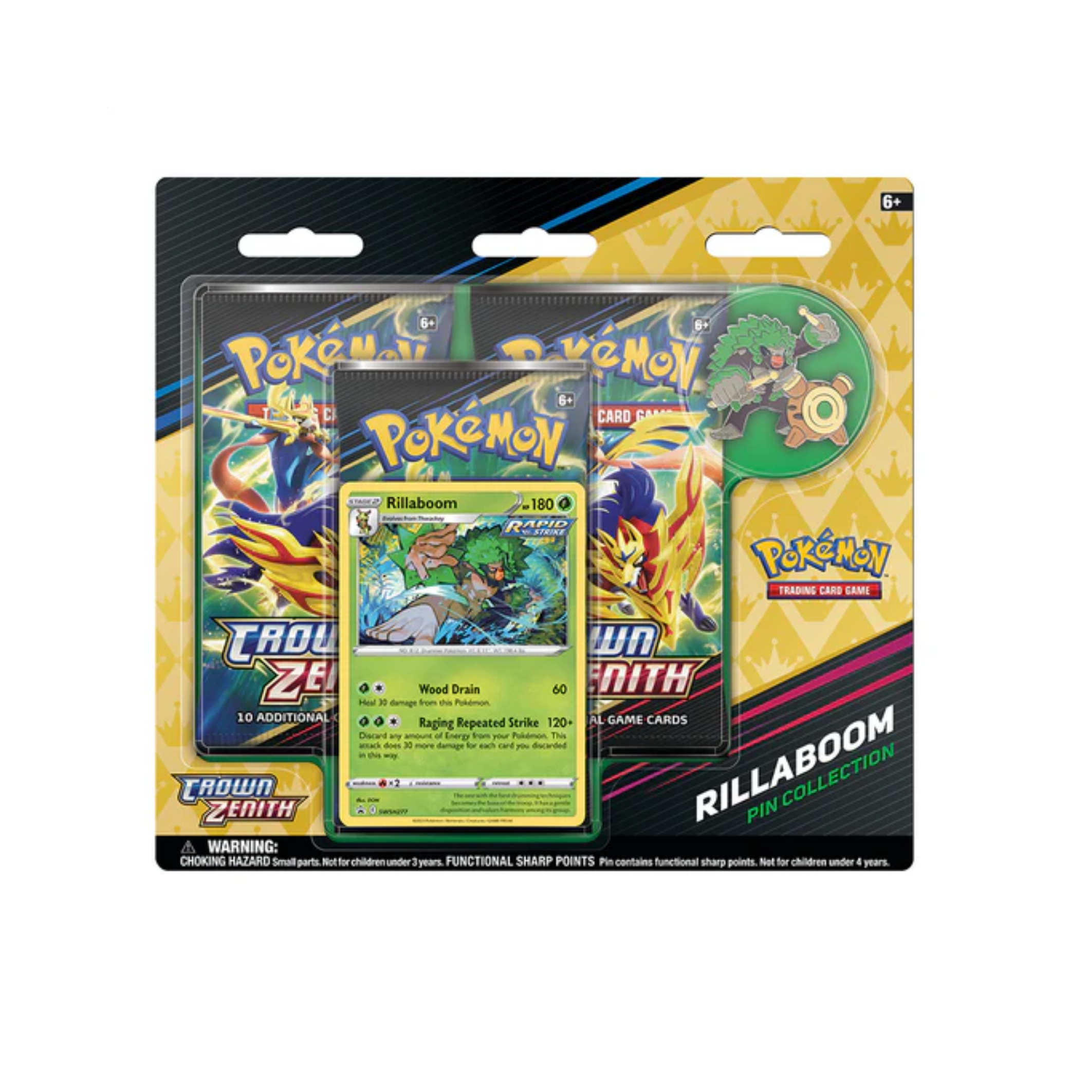 Crown Zenith: Rillaboom Pin Collection 3-Pack Blister