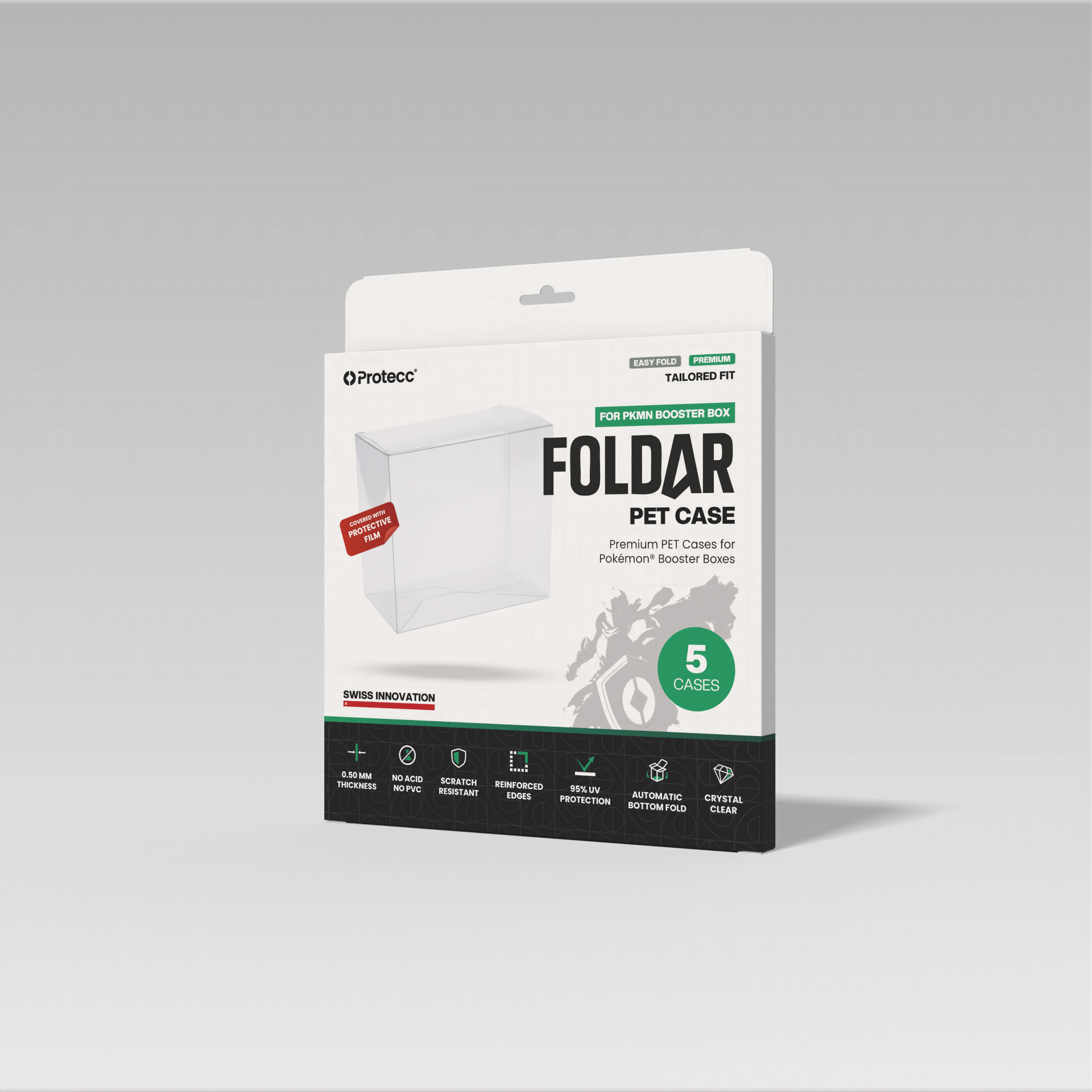Protecc PET Case Pokémon Booster Boxen - 5er Pack