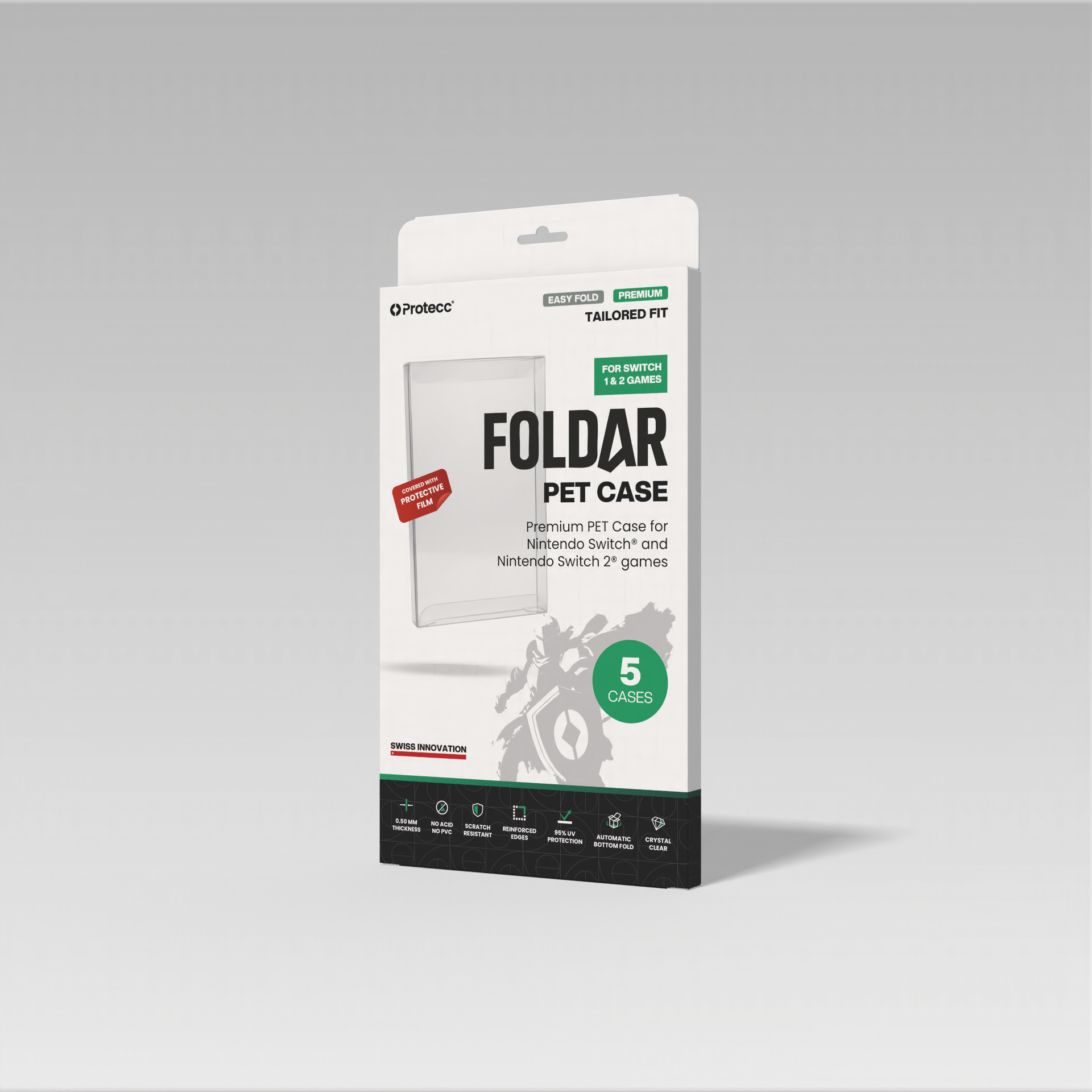 Protecc PET Case Nintendo Switch & Switch 2 Spiele - 5er Pack
