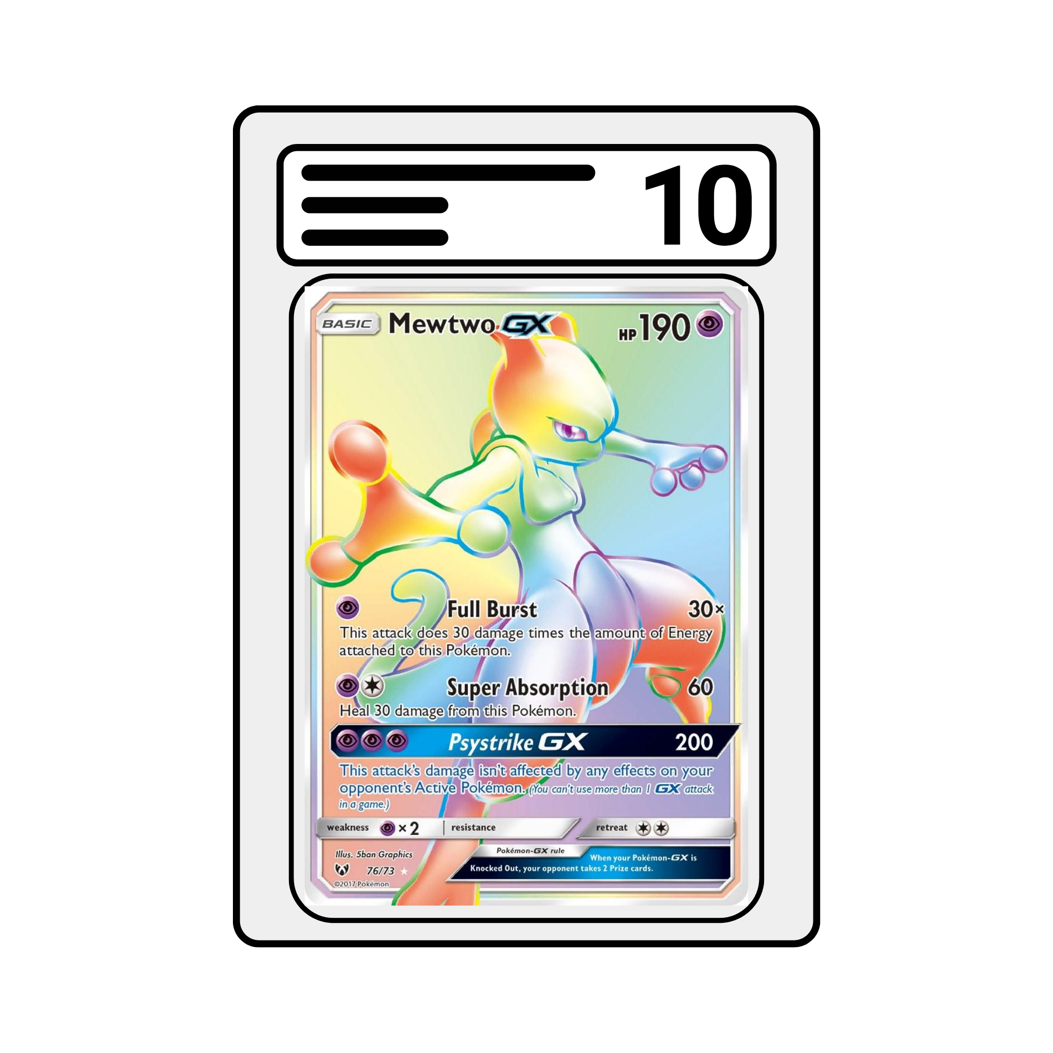 Graded Karte Pokemon Shining Legends 76 Mewtwo GX