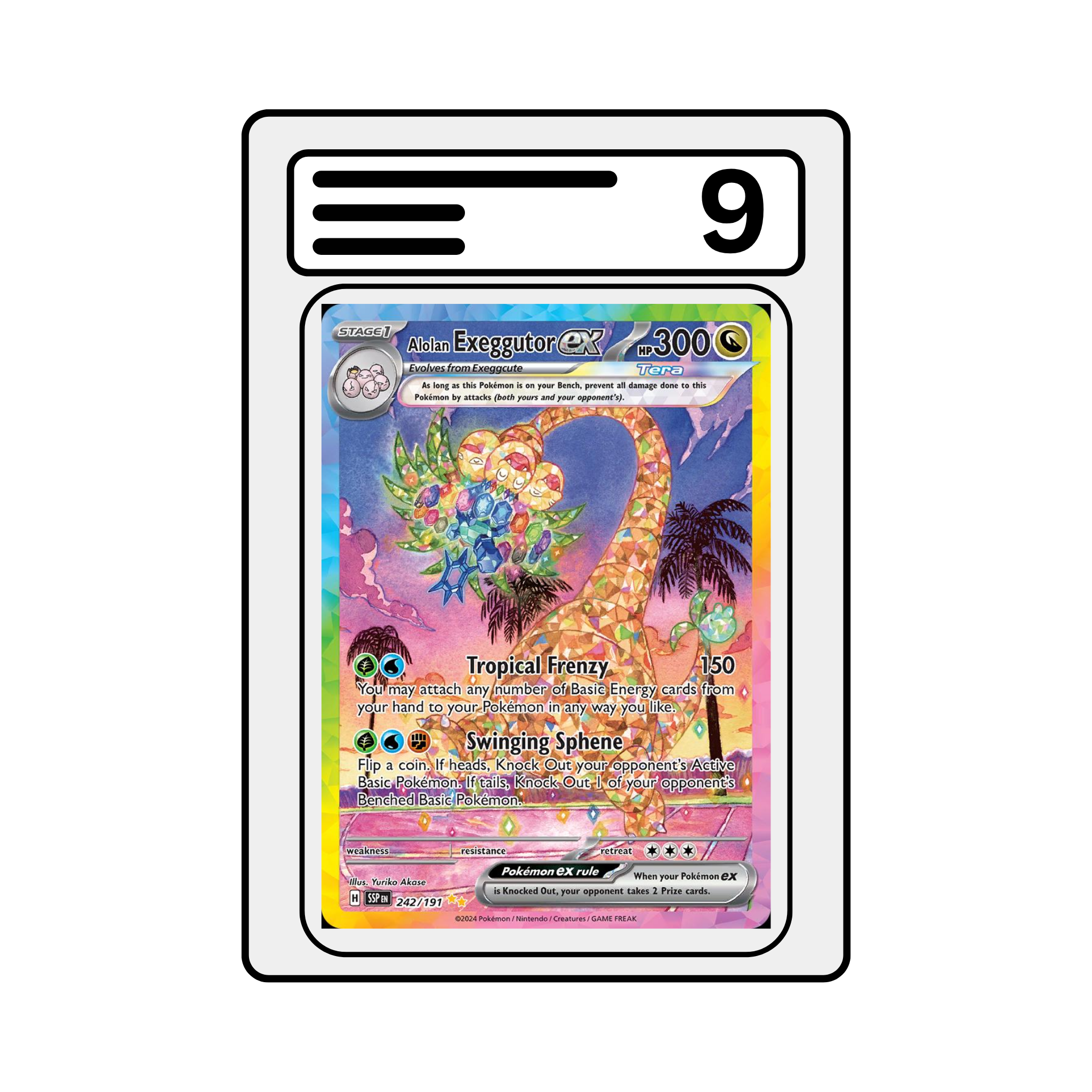 Graded Karte Pokemon Surging Sparks 242 Alolan Exeggutor Ex
