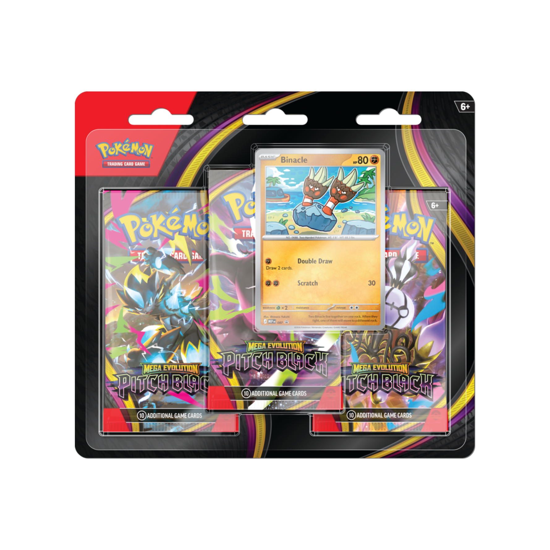 Pokémon Mega Evolution Pitch Black: Binacle 3|Pack Blister