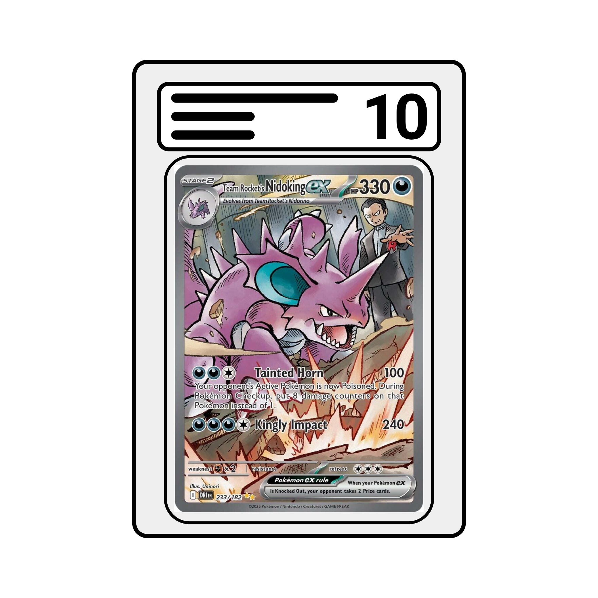 Graded Karte Pokemon Destined Rivals 233 Team Rocket's Nidoking ex