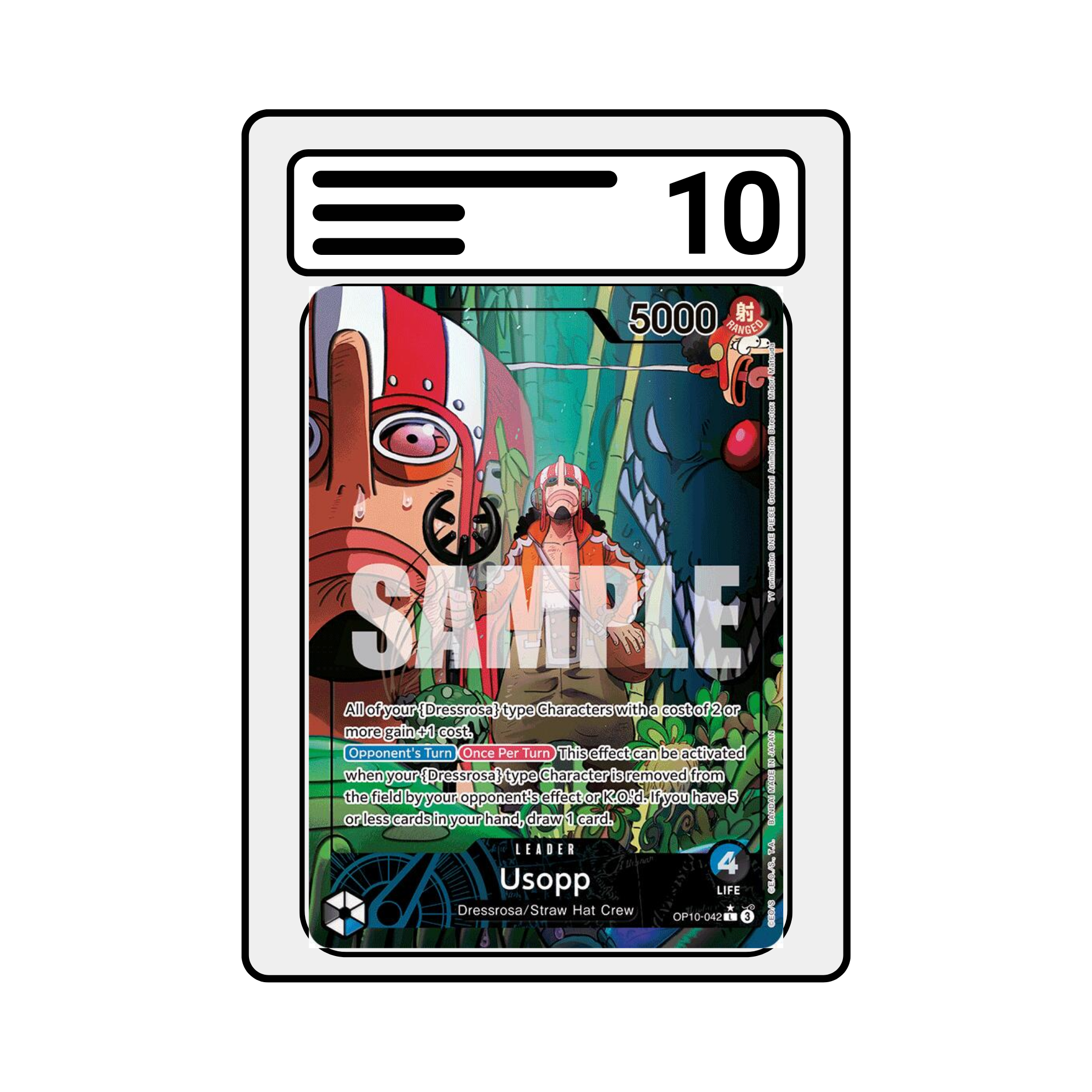 Gradet Karte One Piece OP10 042 Usopp Alternate Art