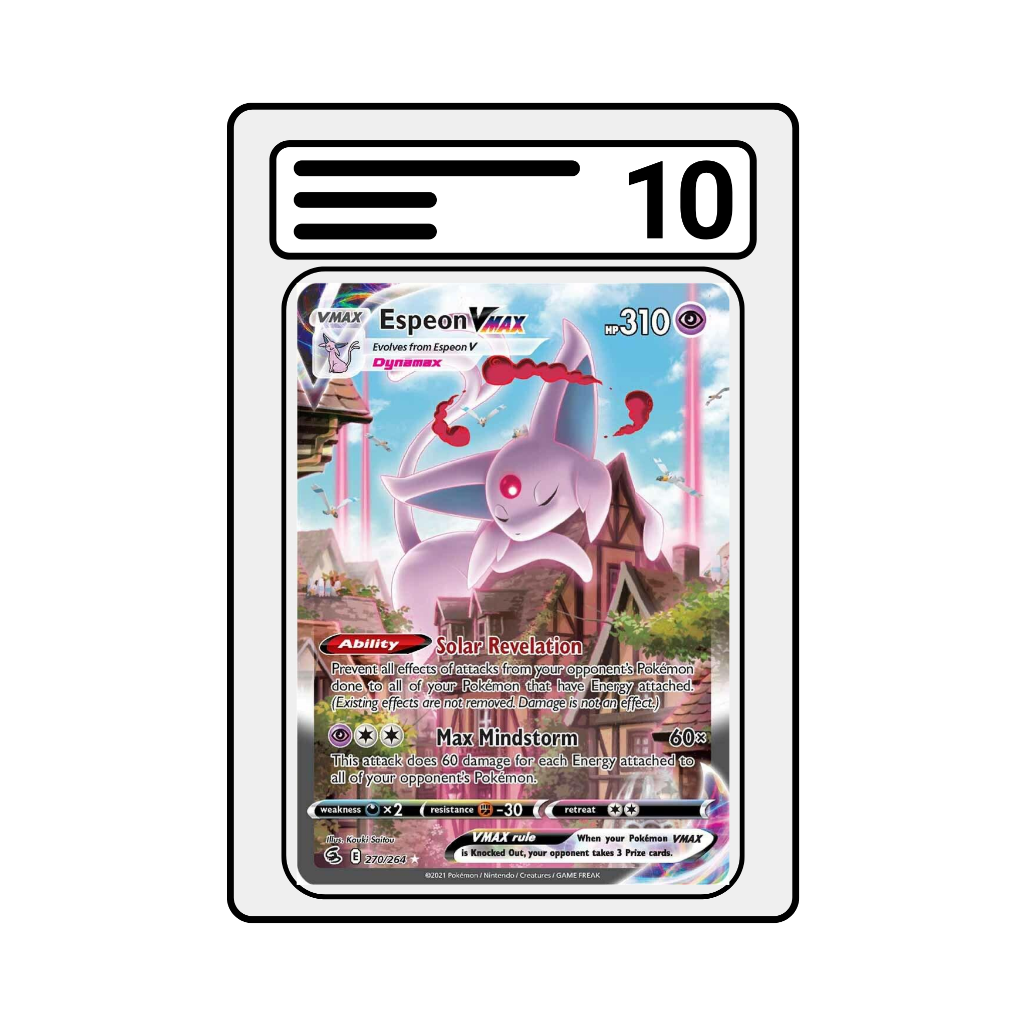 Graded Karte Pokemon Fusion Strike 270 Espeon Vmax