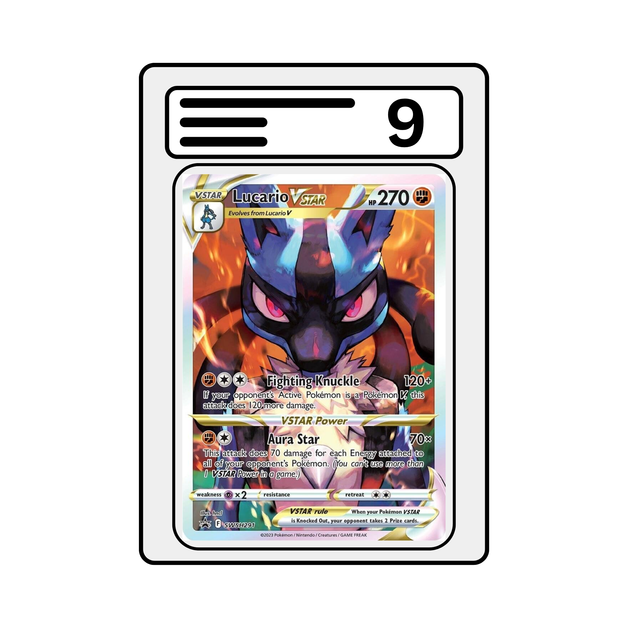Graded Karte Pokemon SWSH Black Star Promos 291 Lucario Vstar