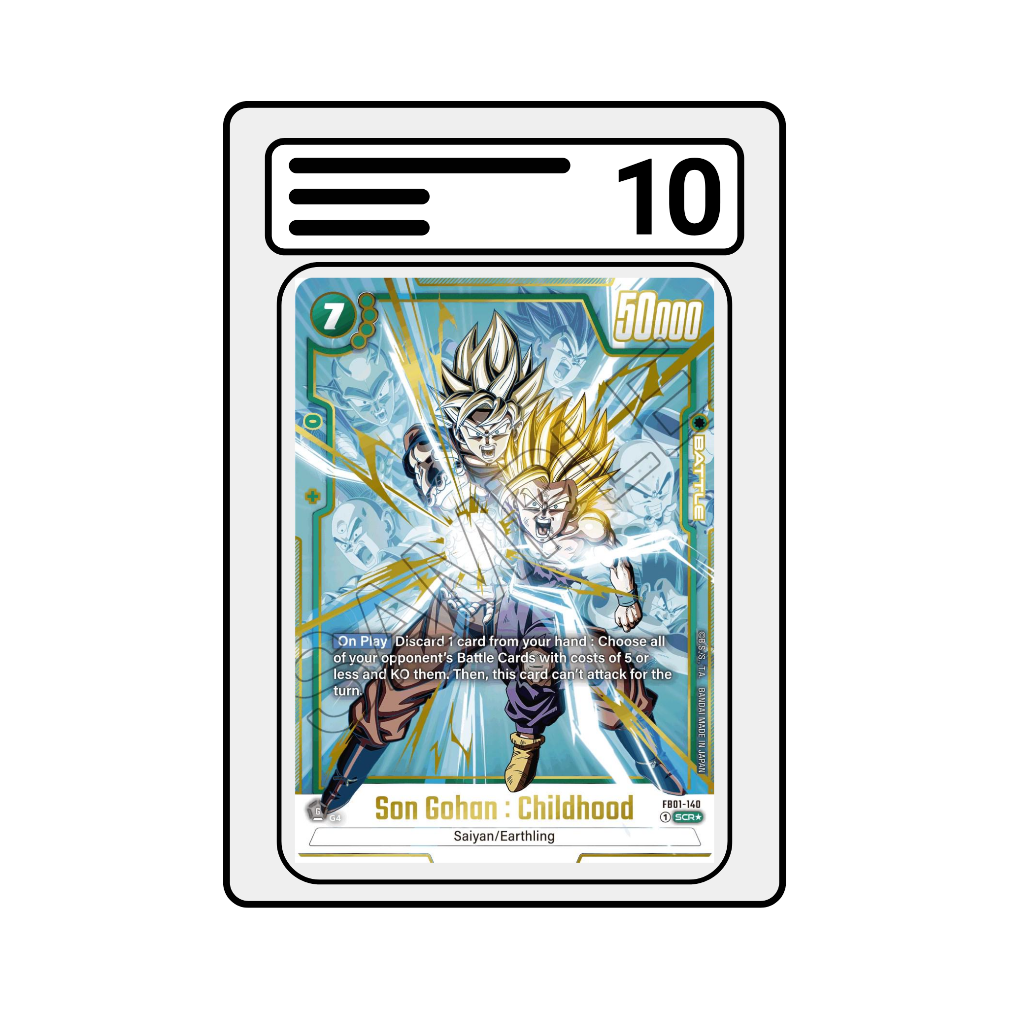 Gradet Karte Dragon Ball FB01 140 Son Gohan Childhood Secret Rare Alternate Art