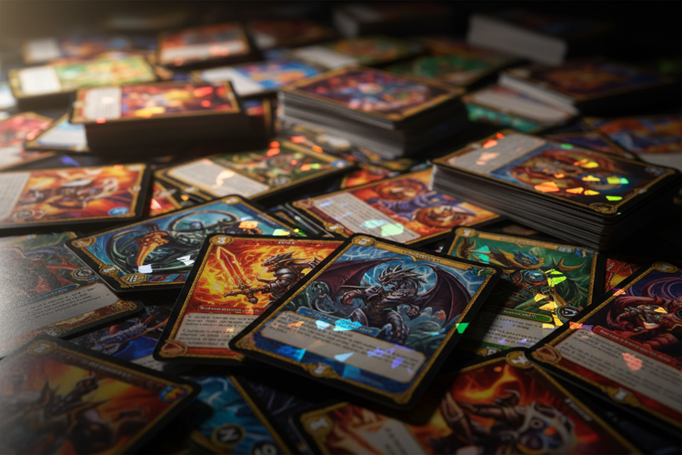 erstelle ein bild mit vielen einzelkarten im hintergrund 